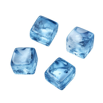 ice cubes isolated on png background, generative ai