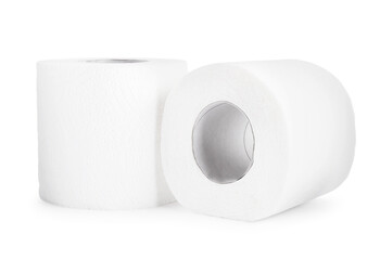 Rolls of toilet paper isolated on white