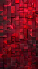 Abstract red background with cubes.