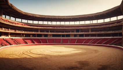 Empty round bullfight arena - obrazy, fototapety, plakaty