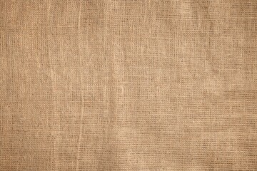 Texture of natural burlap fabric as background, top view