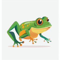 Fun frog flat vector isolated on white background f