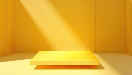 Luminous Passage. The Warm Glow of a Contemporary Yellow Corridor