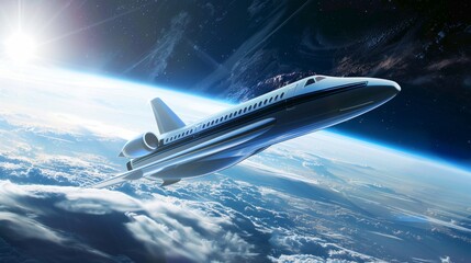 A futuristic space tourism agency offering commercial flights to outer space AI generated illustration