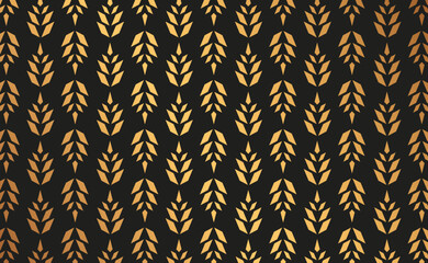 Golden leaves pattern abstract floral background