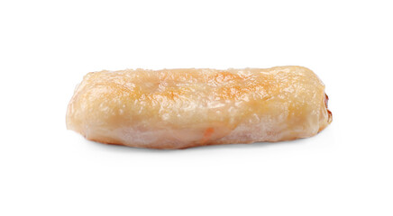 Tasty fried spring roll isolated on white
