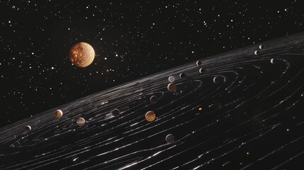 A minimalist depiction of the Kuiper Belt AI generated illustration