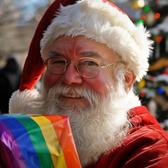 Portrait of a cheerful Santa Claus. Square frame - 764308241