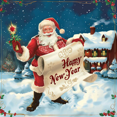 Portrait of a cheerful Santa Claus. Square frame - 764308477