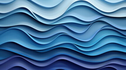 Fototapeta premium A minimalistic wave pattern in shades of blue AI generated illustration