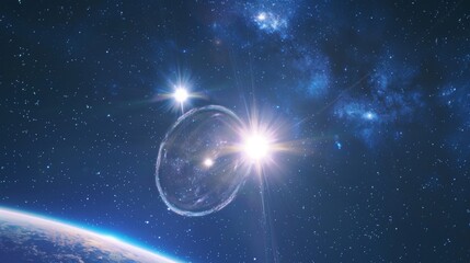 A serene view of a binary star system AI generated illustration