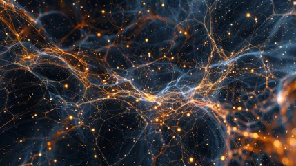 Fotobehang Fractale golven A simple representation of the cosmic web structure of the universe AI generated illustration