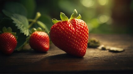 Strawberries close up.
