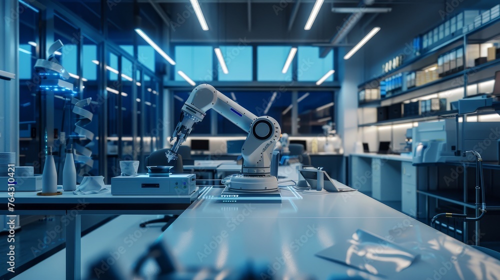 Aufkleber a sleek robotics lab designing next-generation automation solutions for industries ai generated illu