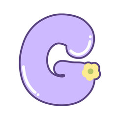 Cute purple Alphabet Letter G