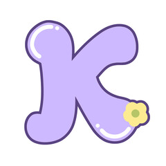 Cute purple Alphabet Letter K