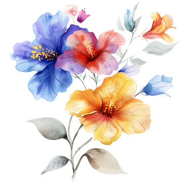 Watercolor flower png for text, presentations and cards