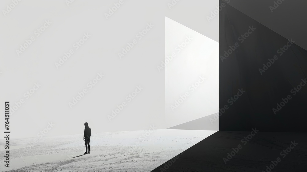 Poster clever use of negative space in minimalist background ai generated illustration