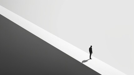 Obraz premium Clever use of negative space in minimalist background AI generated illustration