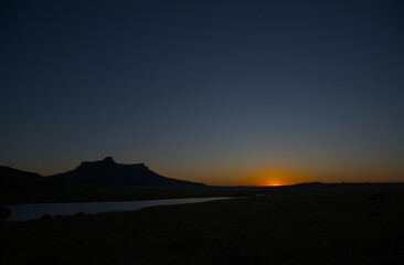 Sunset with mountain 