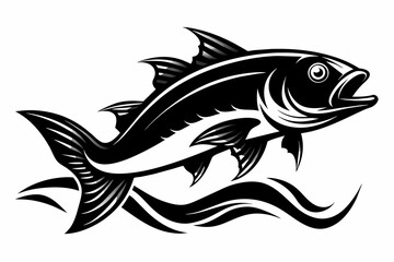 Cod Fish silhouette black vector illustration artwork