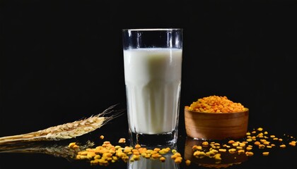 Generated image of milk in a glass