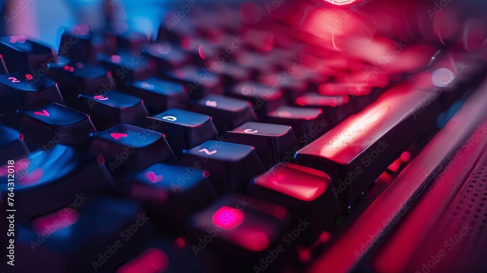 Aufkleber macro shot of a computer keyboard with shallow depth of field ai generated illustration