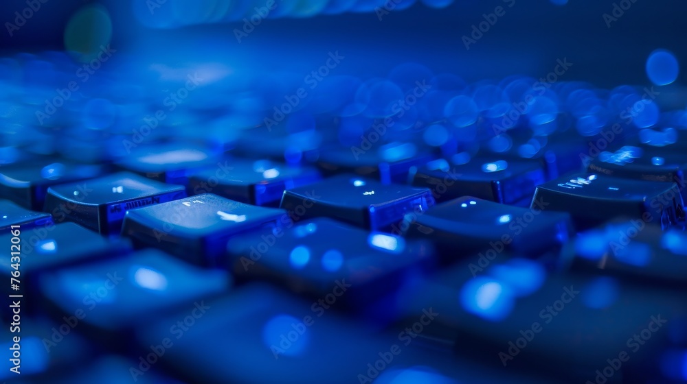 Aufkleber macro shot of a computer keyboard with shallow depth of field ai generated illustration