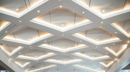 Low angle view of a conference room ceiling  AI generated illustration