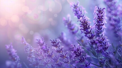 Obraz premium Gentle lavender shades intertwined with muted blues AI generated illustration
