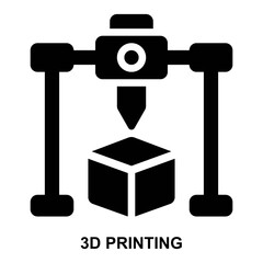 3d printing, 3d printer, additive manufacturing, rapid manufacturing, manufacturing, production expanded solid or glyph style icon for web mobile app presentation printing