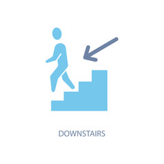 downstairs concept line icon. Simple element illustration. downstairs concept outline symbol design.