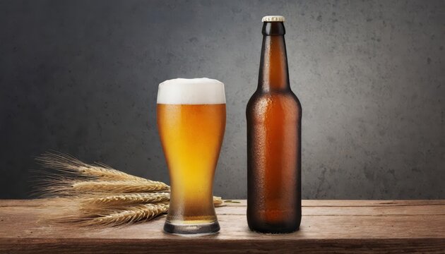 Generated image of beer glass on minimalistic background