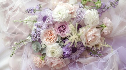 Soft lavender shades with a touch of creamy ivory  AI generated illustration