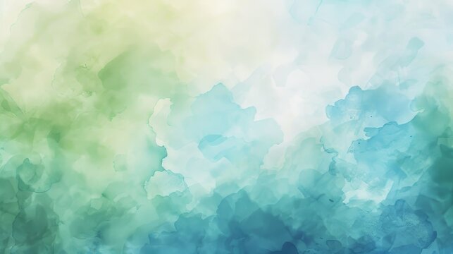 Soft pastel blue and green shades blending together in a soothing watercolor effect AI generated illustration