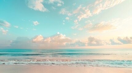 Naklejka na ściany i meble Soft sky blue paired with subtle sand gradients AI generated illustration