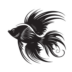  Retro Styled Angelfish Silhouettes, Black and White Angelfish Illustration, Vintage Angelfish Silhouettes, Vintage Angelfish Vector, Retro Vector Angelfish Art