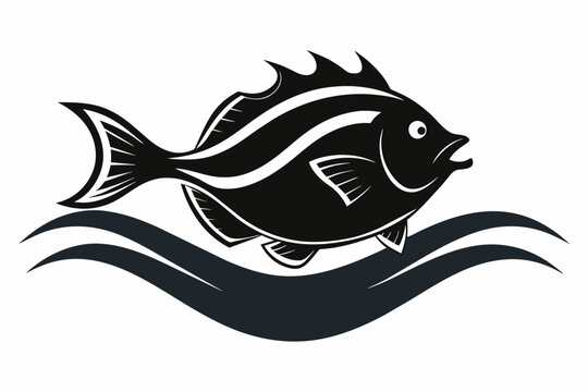 recommend clip art:  flounder Fish silhouette black vector illustration artwork 