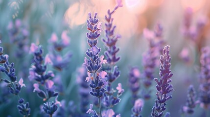 Fototapeta premium Warm embraces in shades of sky blue and lavender AI generated illustration