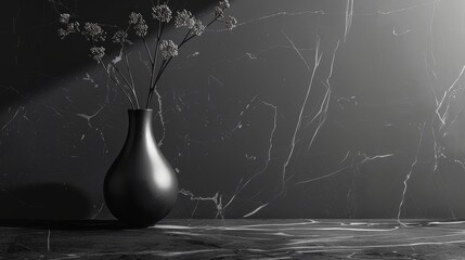 Sleek Ceramic Vase on Glossy Marble Surface Generative AI - obrazy, fototapety, plakaty