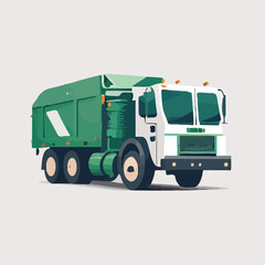 Fototapeta na wymiar Garbage truck vector illustration of a vehicle flat