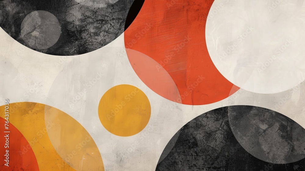 Poster minimalist design of overlapping circles and lines ai generated illustration