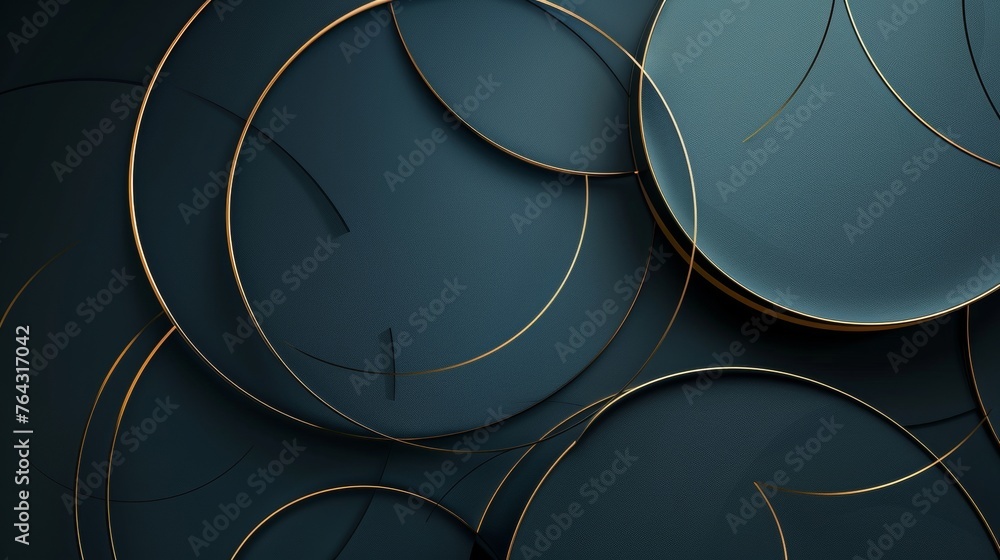 Aufkleber minimalist design of overlapping circles and lines ai generated illustration