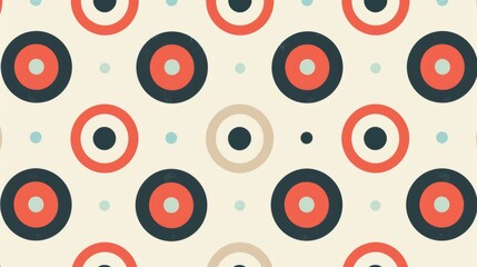 Fototapeta premium Minimalistic pattern of repeating circles AI generated illustration