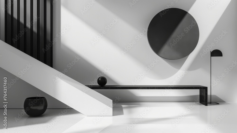 Poster simple lines and angles in a monochromatic scheme ai generated illustration