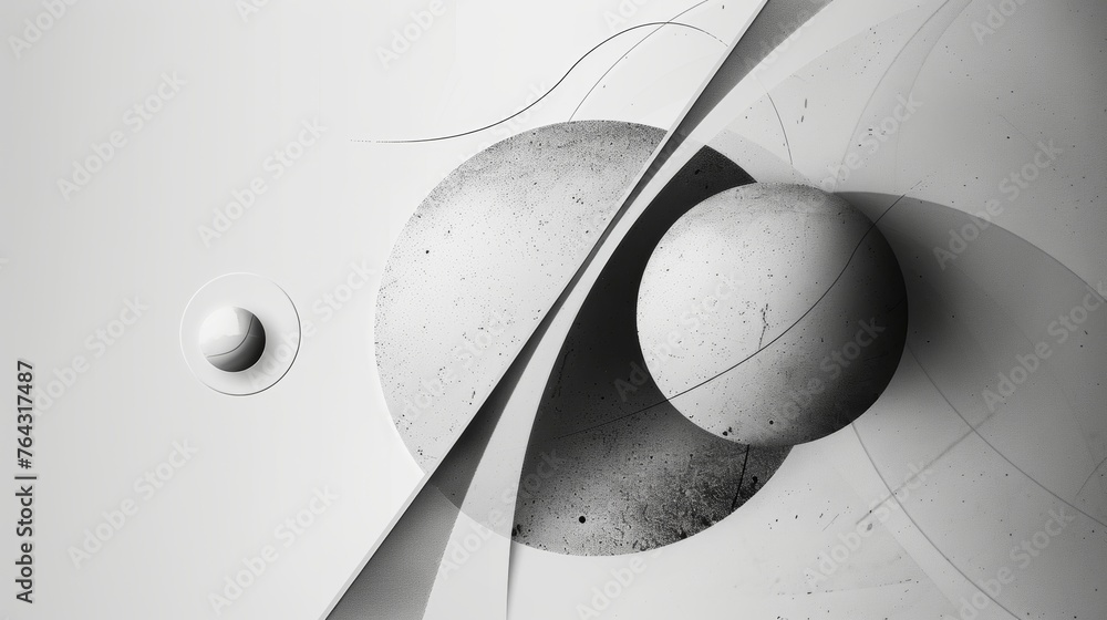 Poster simple lines and circles creating a harmonious composition ai generated illustration