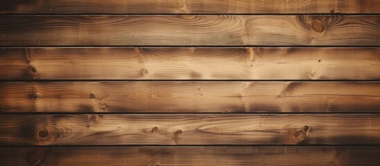 A detailed close-up view of a wooden wall showing signs of age and a rich brown stain