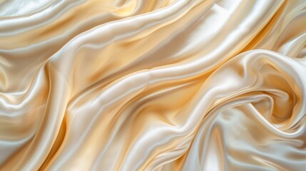 Golden Luxury Silk Satin Shimmer Curtain - Elegant Abstract Background Generative AI
