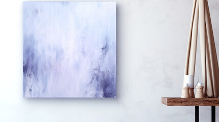 Fototapeta na wymiar Modern Purple and White Abstract, Canvas Art on Wall, minimalist, space for text