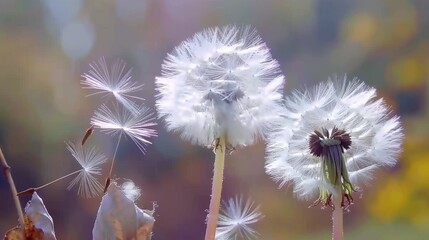 a close up of a dandelion with a blurry background of the dandelion in the foreground.